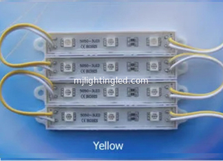 CHINE 5050 Lumière LED jaune 12V Modules de pixels 3LED Couleur jaune IP65 Lampes LED DC12V Pour le panneau d'affichage fournisseur