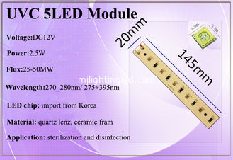 CHINE modules UV menés UV-C de stérilisation et de désinfection de module de 12V 2.5W pour le sterilamp fournisseur