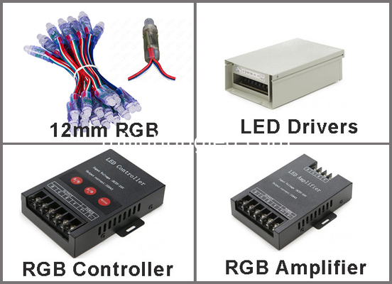 DC5V 12 mm LED RGB,IP68 étanche à l'eau,couleur changeante, luminaires de décoration de Noël fournisseur