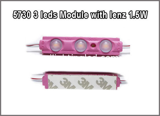 5730 3W LED Module 12V Rouge Vert Bleu Jaune Blanc Rose Avec 160 degrés Lenz Pour la boîte à lumière fournisseur