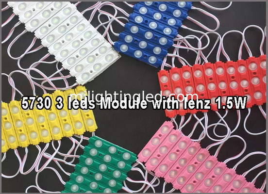 5730 3W LED Module 12V Rouge Vert Bleu Jaune Blanc Rose Avec 160 degrés Lenz Pour la boîte à lumière fournisseur