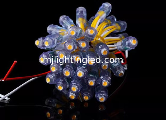 la lumière DC5V IP65 de ficelle de module du pixel 50pcs/String menée par 9mm imperméabilisent la couleur jaune-clair menée de points de lettres de la Manche